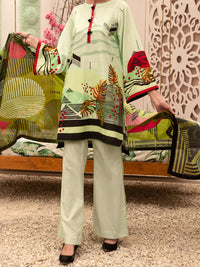 Sea Green Cambric 3Pc Unstitched - ALP-3PS-1184