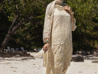 Off White Khaddi Net 3 Piece Unstitched - ALP-3PS-1270