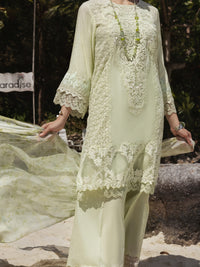 Pista Green Khaddi Net 3Pc Stitched - ALP-3PS-1271