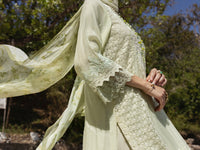 Pista Green Khaddi Net 3Pc Stitched - ALP-3PS-1271