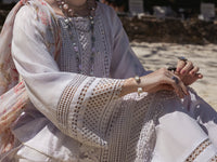 Light Purple Khaddi Net 3 Piece Unstitched - ALP-3PS-1272