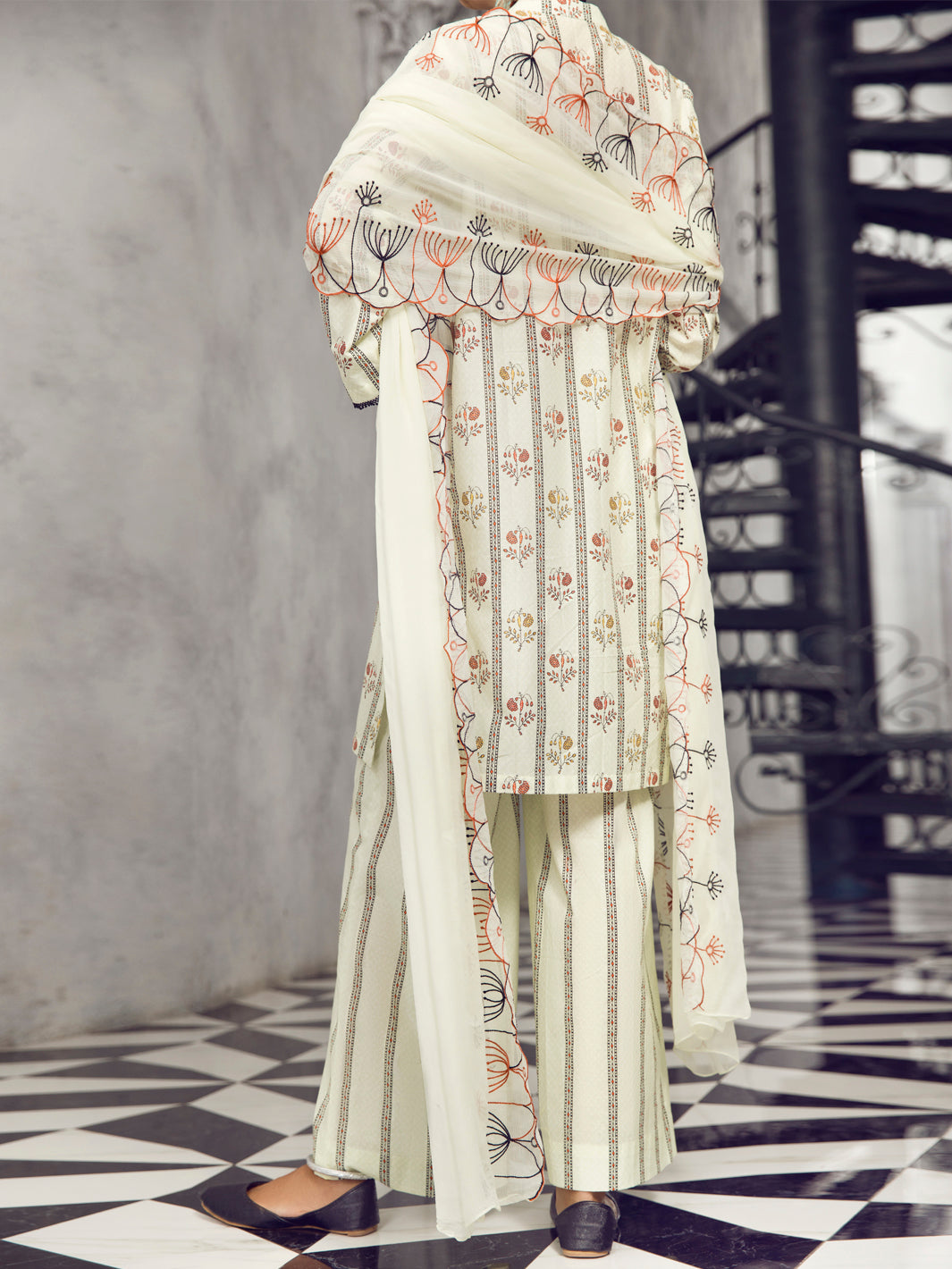 Cream Lawn 3 Piece Unstitched - ALP-3PS-1296