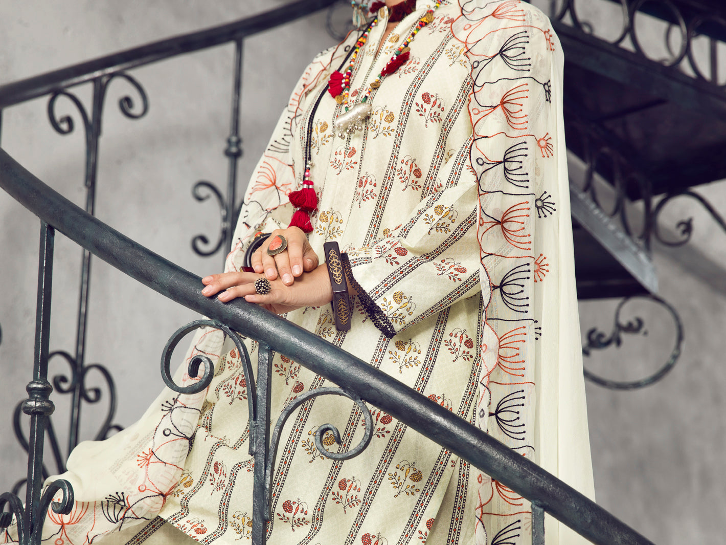 Cream Lawn 3 Piece Unstitched - ALP-3PS-1296