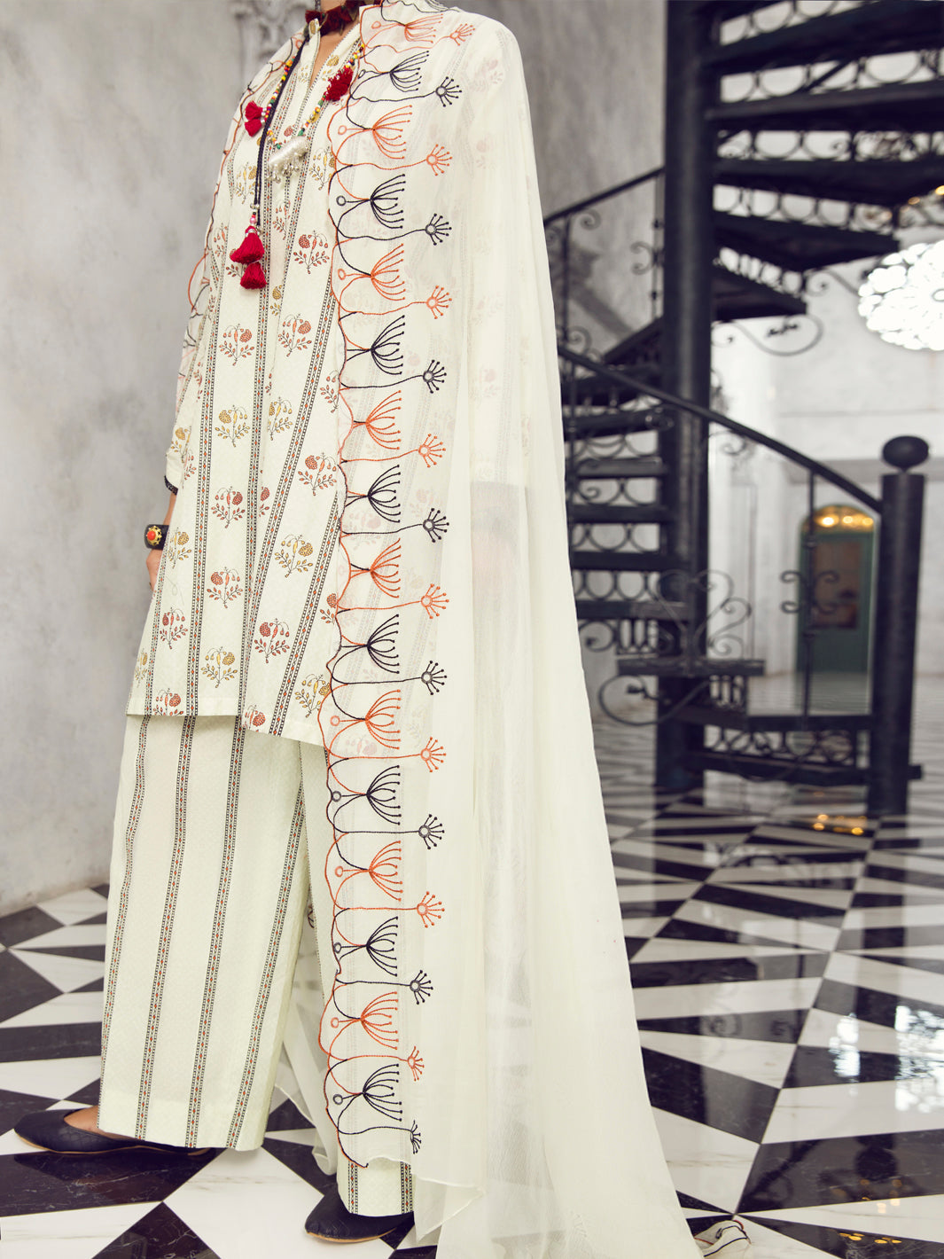 Cream Lawn 3 Piece Unstitched - ALP-3PS-1296