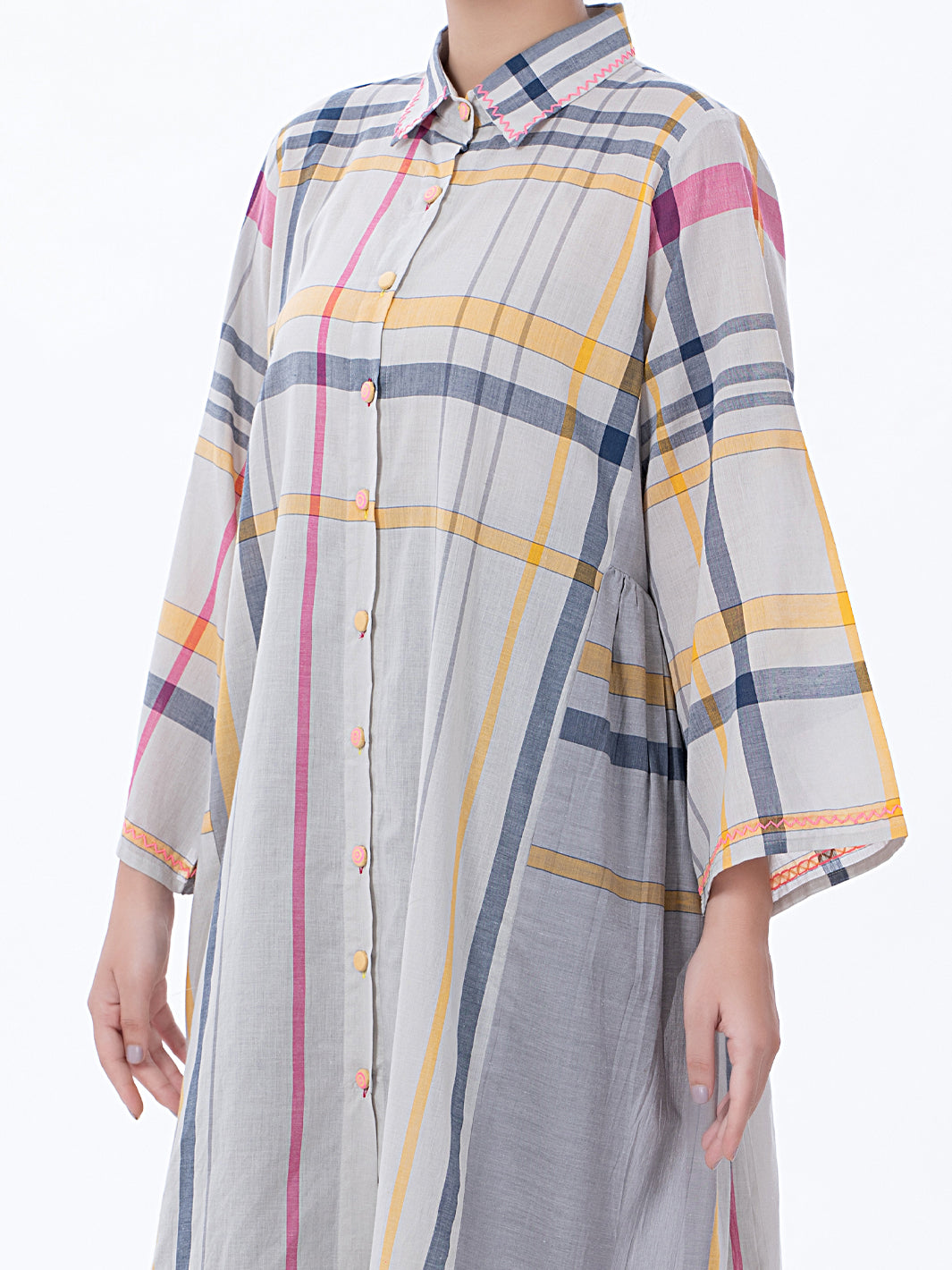Grey Yarn-Dyed Tunic - ALP-LK-1368