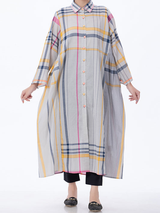 Grey Yarn-Dyed Tunic - ALP-LK-1368