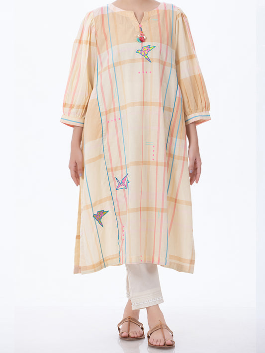Cream Yarn-Dyed Tunic - ALP-LK-1369