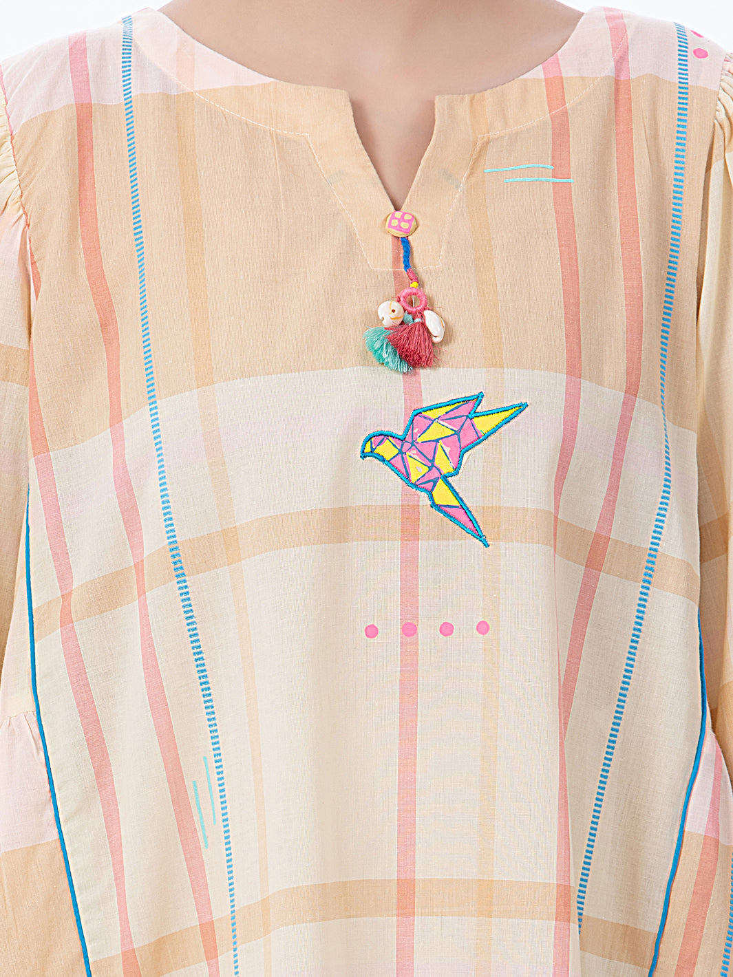 Cream Yarn-Dyed Tunic - ALP-LK-1369