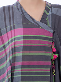 Dark Grey Yarn-Dyed Tunic - ALP-LK-1370