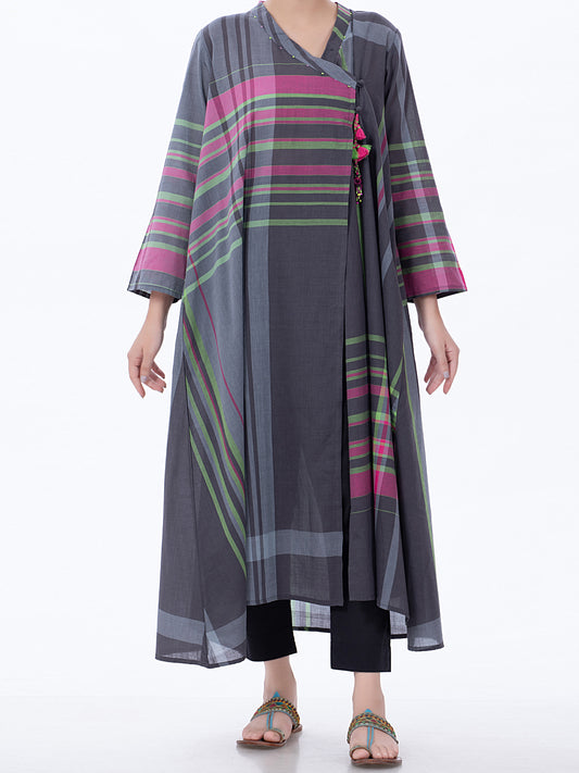 Dark Grey Yarn-Dyed Tunic - ALP-LK-1370