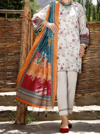 White Lawn 3Pc Stitched - ALP-3PS-1377