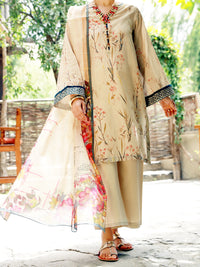 Beige Lawn 3Pc Unstitched - ALP-3PS-1378