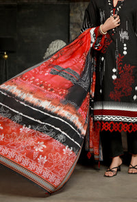 Black Jacquard 3Pc Unstitched - ALP-3PS-1389