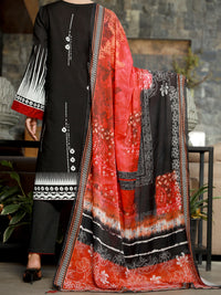 Black Jacquard 3Pc Unstitched - ALP-3PS-1389