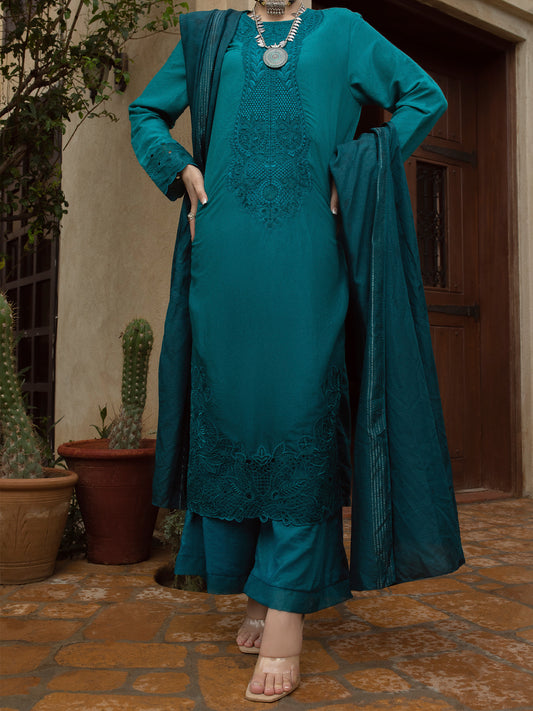 Turquoise 3 Piece Stitched - ALP-3PS-1398