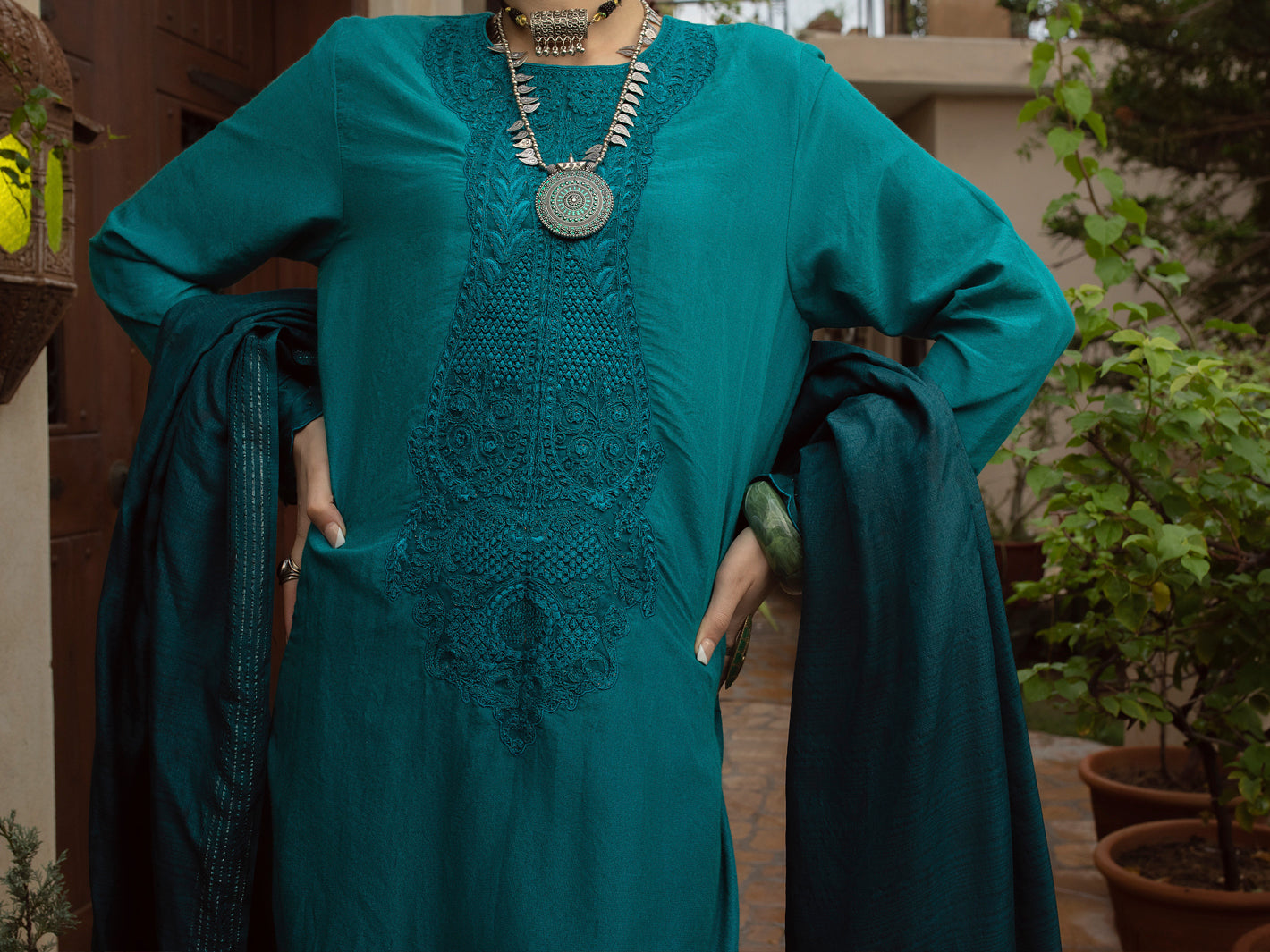 Turquoise 3 Piece Stitched - ALP-3PS-1398