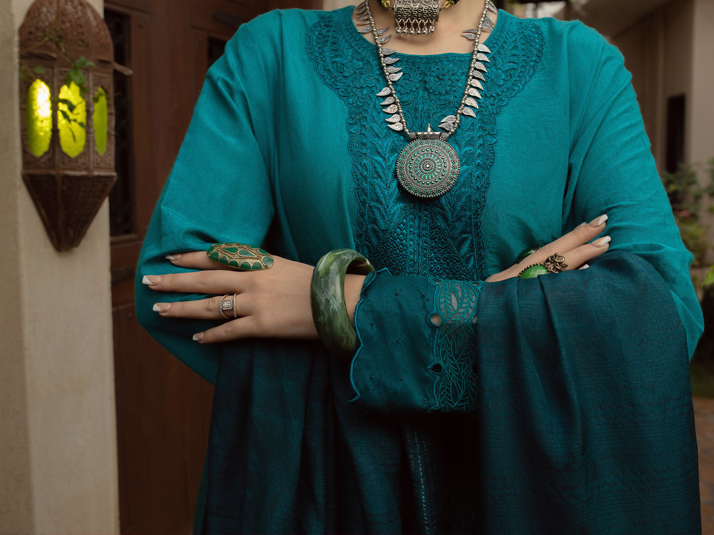 Turquoise 3 Piece Stitched - ALP-3PS-1398