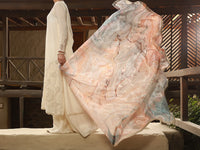 Off White Chanderi 3Pc Unstitched - ALP-3PS-1406