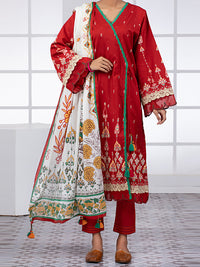 Maroon Lawn 2Pc Unstitched - ALP-2PS-1447B