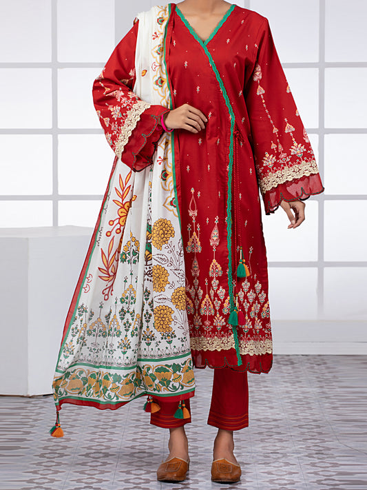 Maroon Lawn 2Pc Unstitched - ALP-2PS-1447B