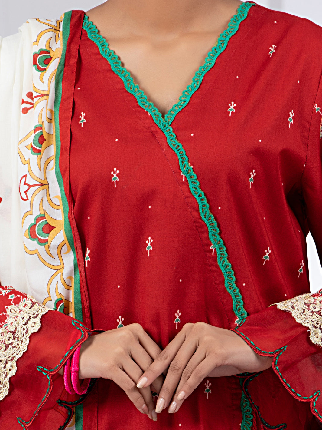Maroon Lawn 2Pc Unstitched - ALP-2PS-1447B
