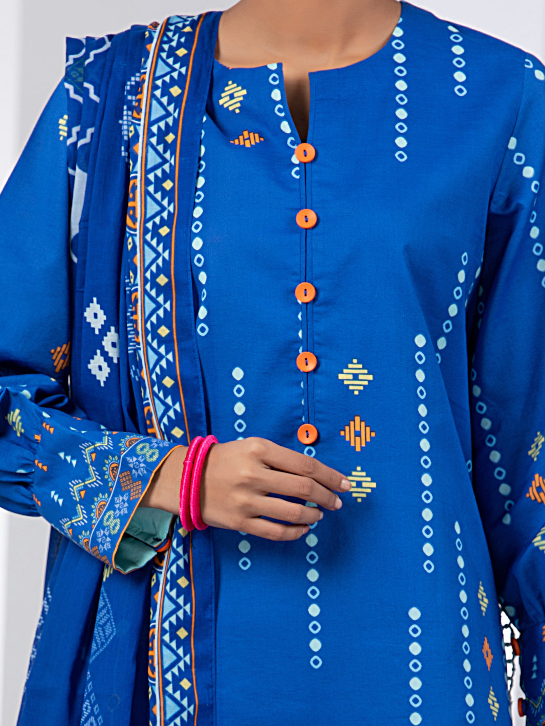 Navy Blue Lawn 2Pc Unstitched - ALP-2PS-1452A