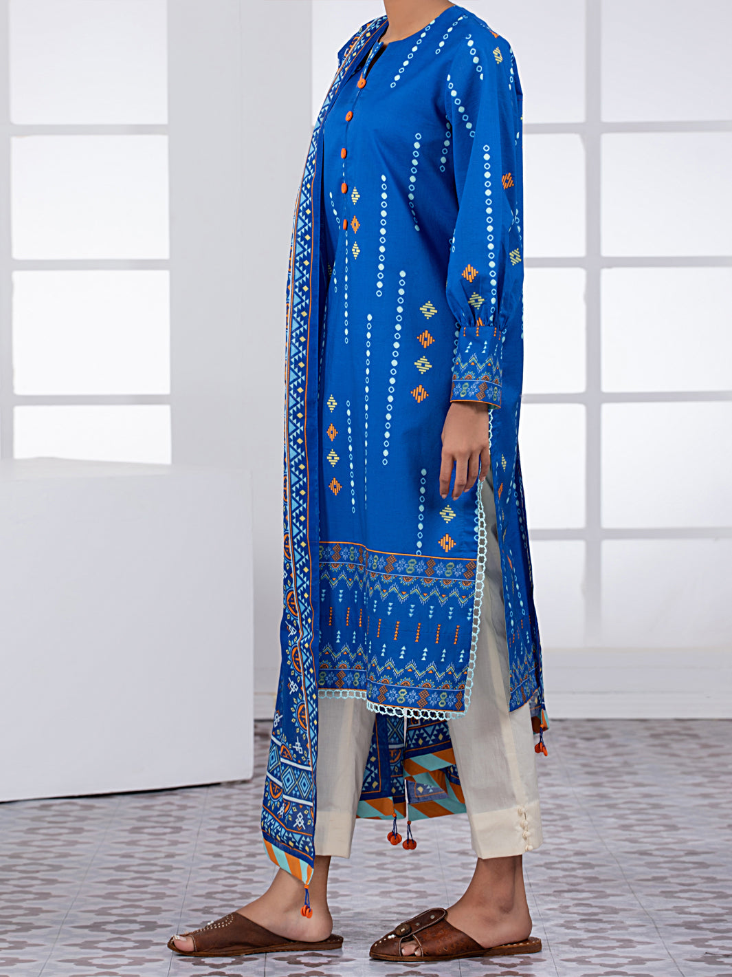 Navy Blue Lawn 2Pc Unstitched - ALP-2PS-1452A