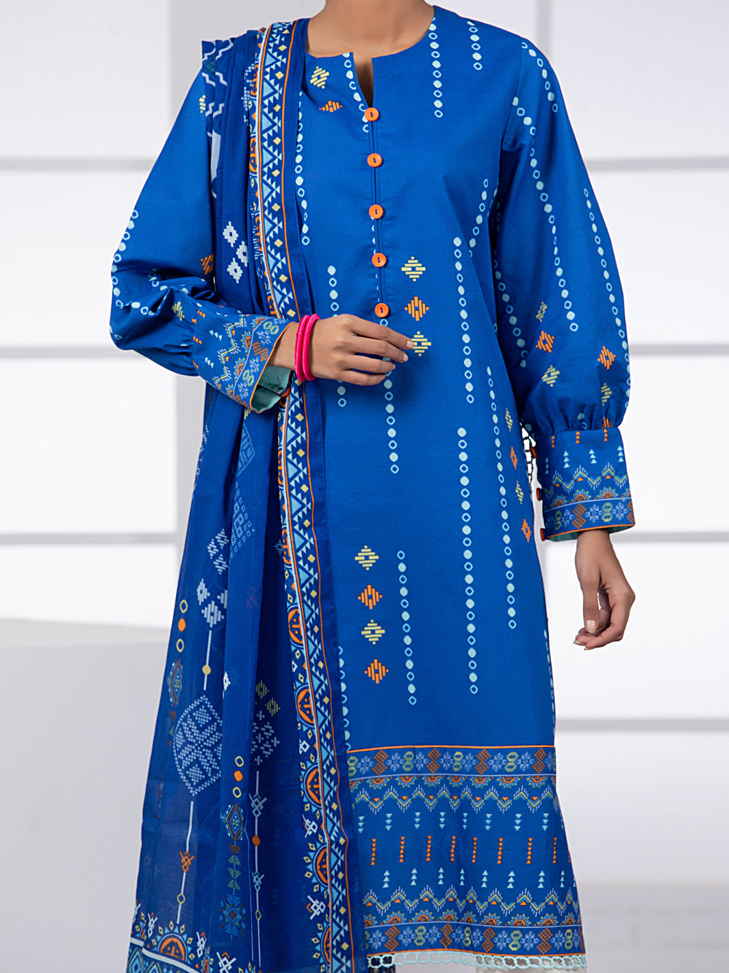 Navy Blue Lawn 2Pc Unstitched - ALP-2PS-1452A