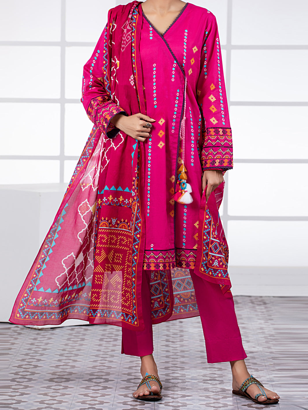 Pink Lawn 2Pc Unstitched - ALP-2PS-1452B