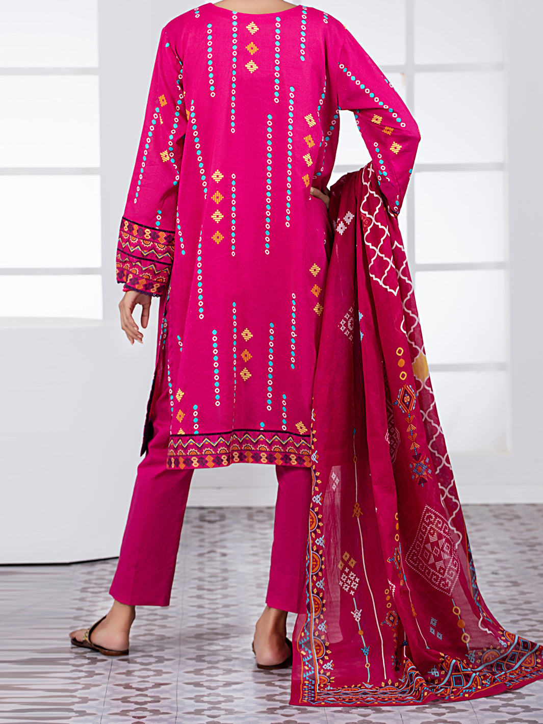 Pink Lawn 2Pc Unstitched - ALP-2PS-1452B