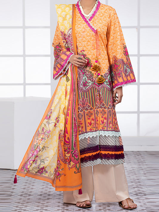 Orange Lawn 3Pc Unstitched - ALP-3PS-1475