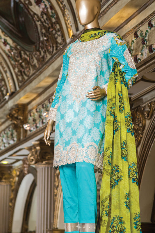 Sky Blue Lawn 3Pc Unstitched - ALP-212