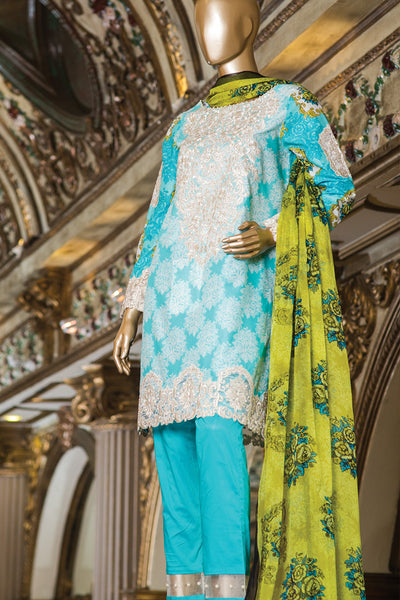 Sky Blue Lawn 3 Piece Unstitched - ALP-212