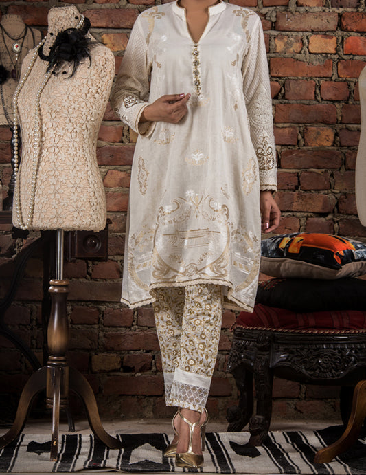 Off White 2 Piece Unstitched - ALP-298-R
