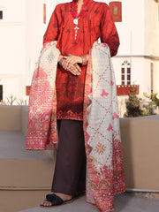 Maroon Lawn 3 Piece Stitched - ALP-3PS-1118/S