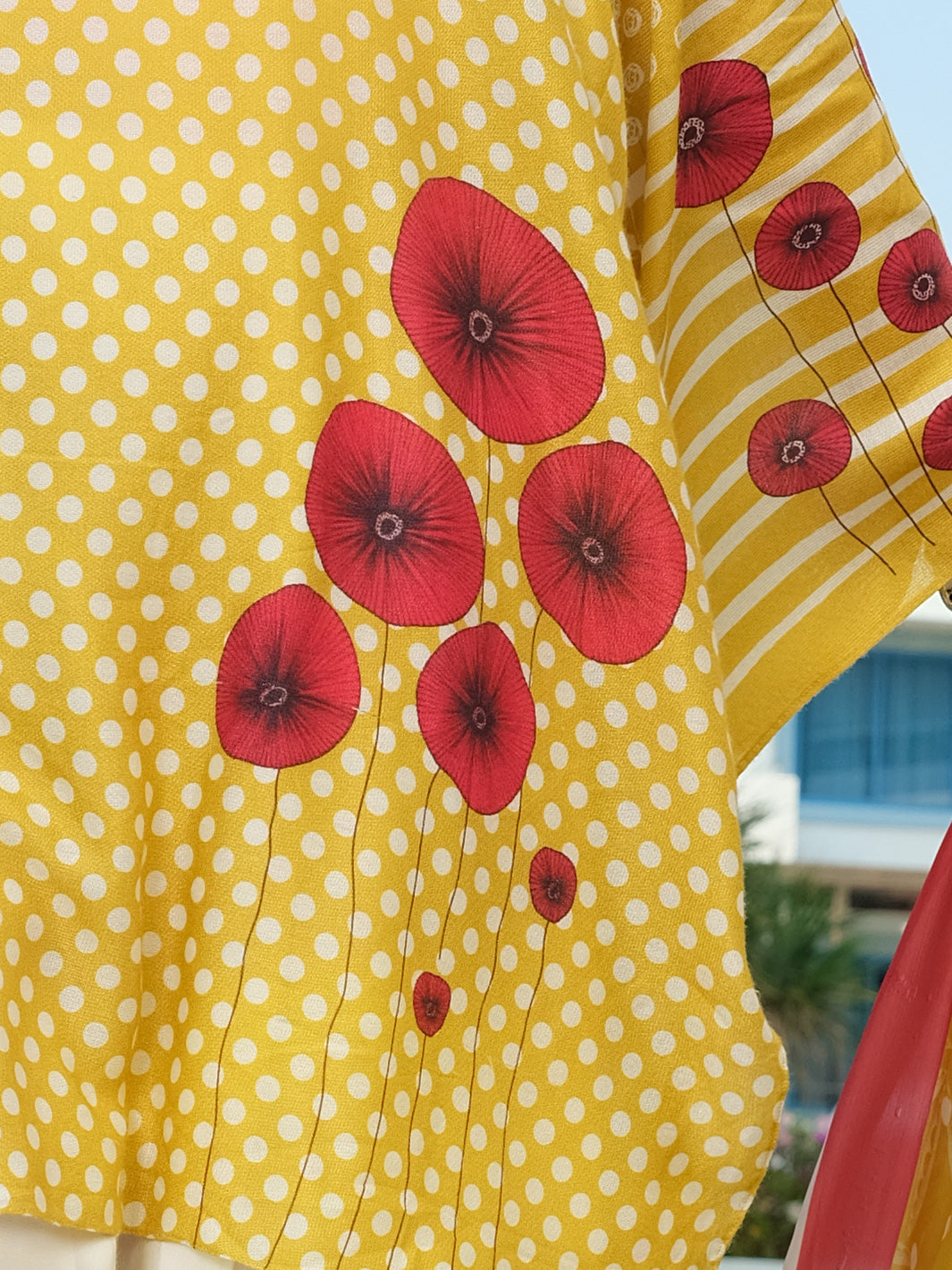 Yellow Viscose Net 3 Piece Stitched - ALP-3PS-840