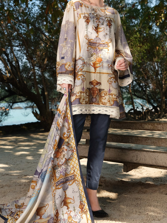 Grey Lawn 3 Piece Unstitched - ALP-3PS-866