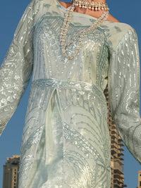Sea Green Net 3 Piece Stitched - ALP-3PS-906