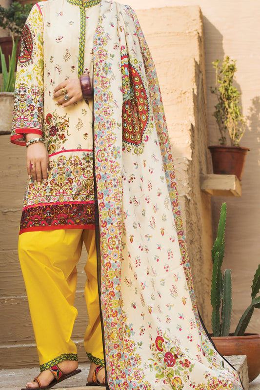 Natural Lawn 3 Piece Stitched - ALP-443