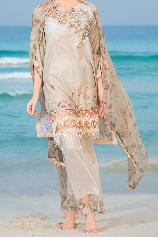 Beige 3Pc Stitched - ALP-473