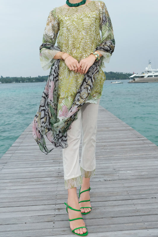 Green Lawn 3 Piece Stitched - ALP-636