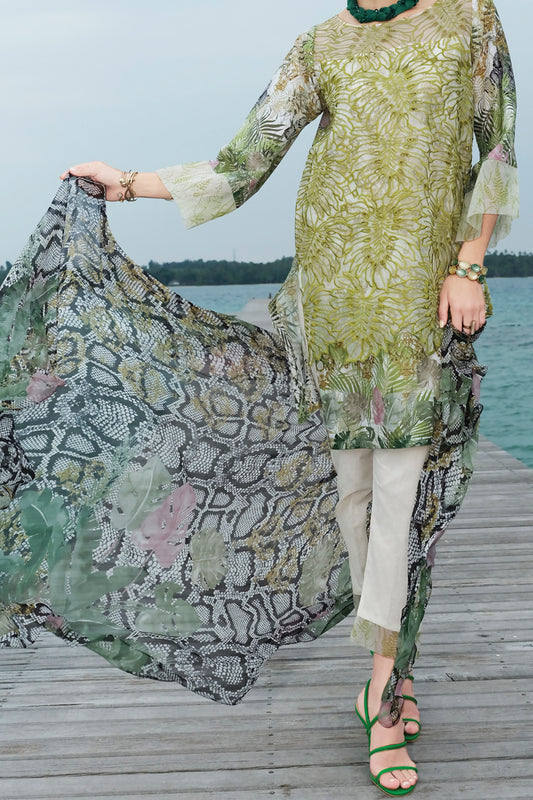 Green Lawn 3 Piece Unstitched - ALP-636