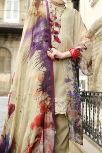 Natural Chiffon 3 Piece Unstitched - ALP-689
