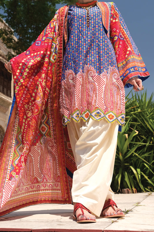 Maroon Lawn 3Pc Unstitched - ALP-722