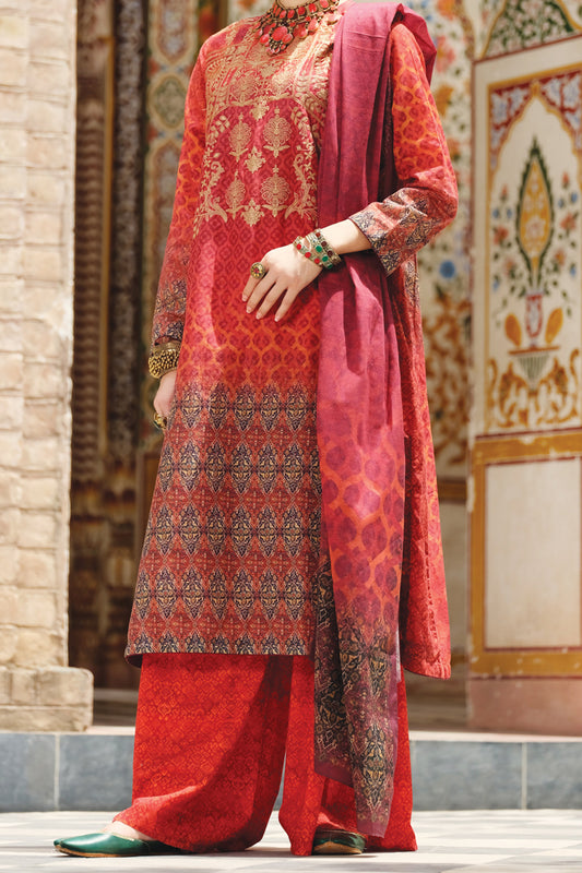 Red Lawn 3Pc Stitched - ALP-747