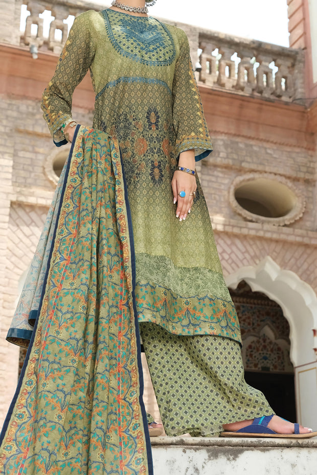 Green Lawn 3 Piece Stitched - ALP-749