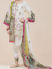 Off White Lawn 3 Piece Unstitched - ALP-3PS-777