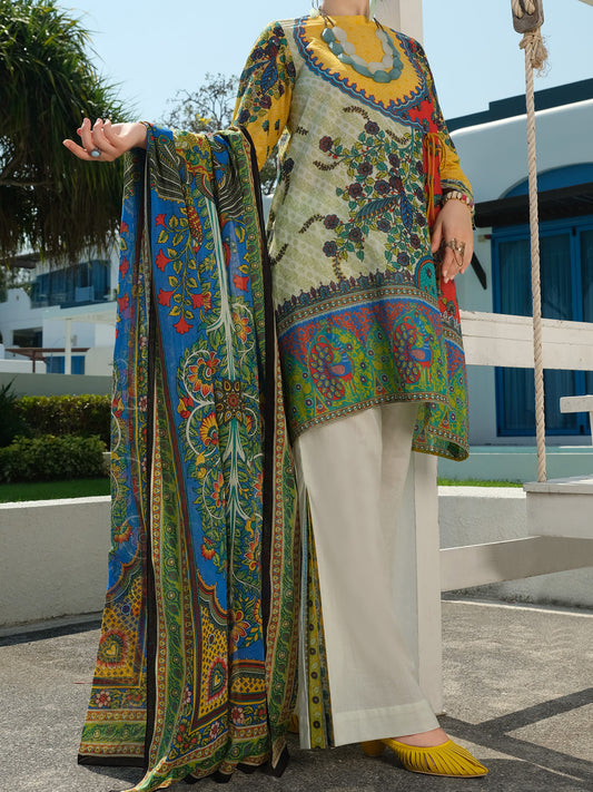 Yellow 3 Piece Unstitched - ALP-3PS-783