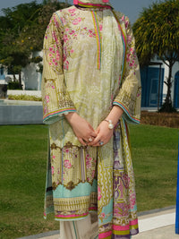 Olive Lawn 3 Piece Stitched - ALP-3PS-784