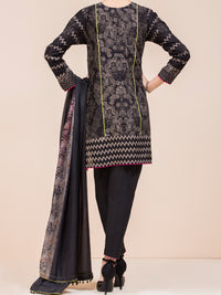 Black Lawn 3 Piece Stitched - ALP-3PS-794
